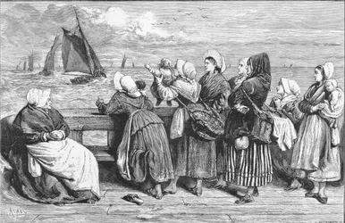 Warten auf die Boote, skizziert in der Nähe von Boulogne, veröffentlicht in 